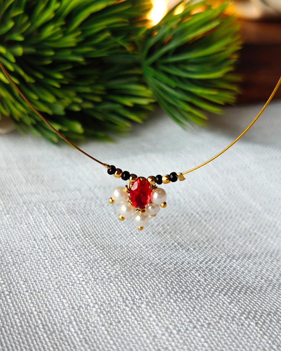 Ruby Stone Invisible Mangalsutra