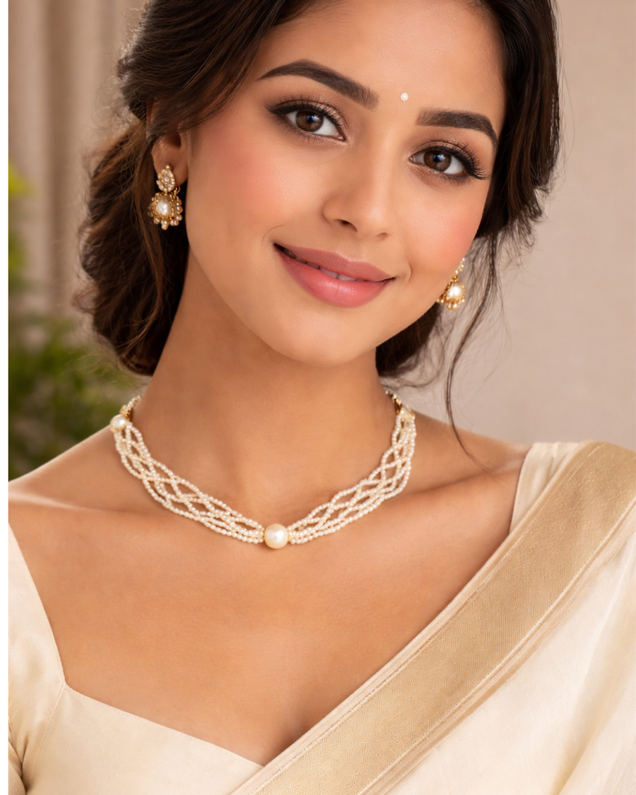 Pearl Weave Elegance Necklace