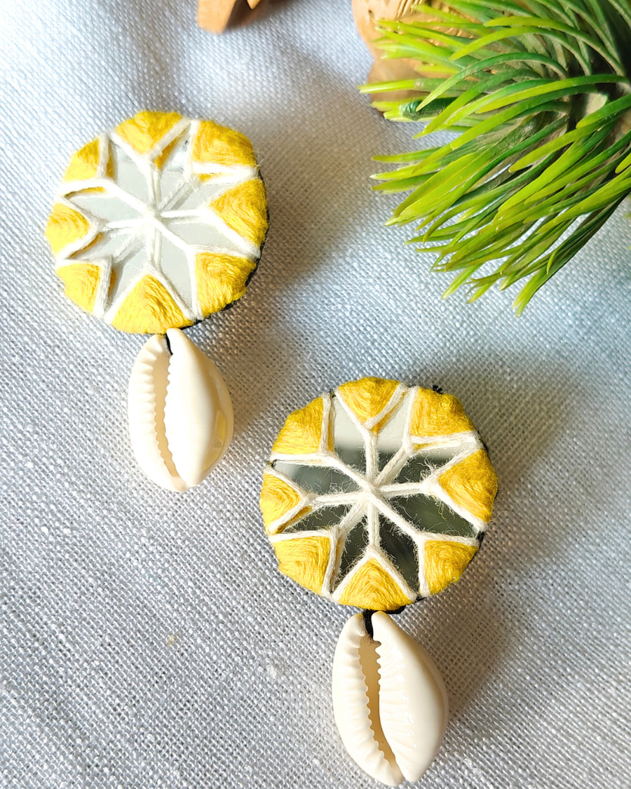 Yellow Shell Earrings