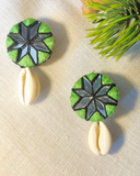 Emerald Tide Mirror Shell Earring