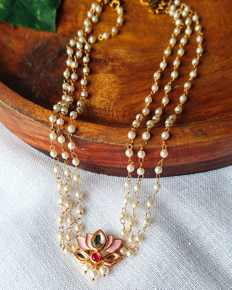 Pink Lotus Necklace