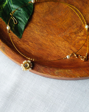 Kundan Moti Invisible Necklace