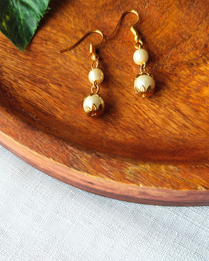 White Moti Earring
