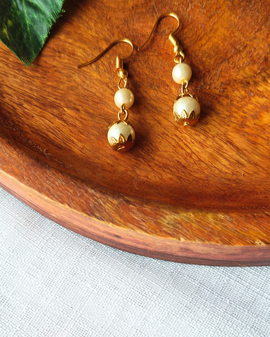 White Moti Earring