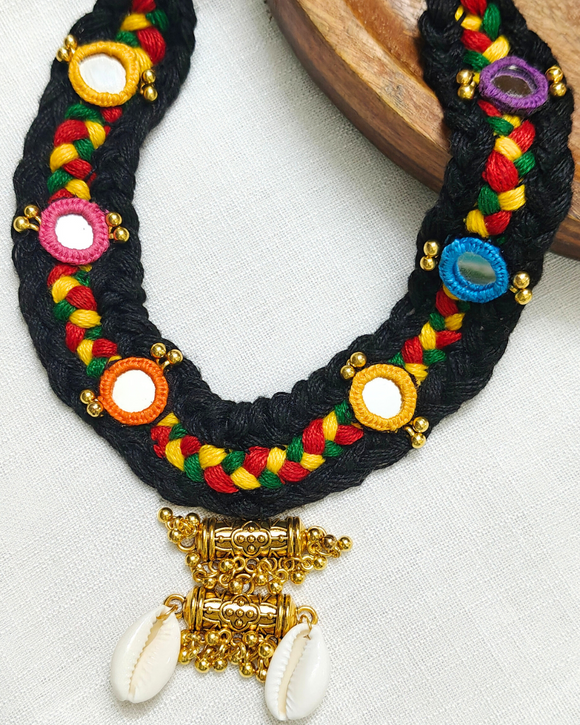Multi-Color Mirror Cotton Necklace