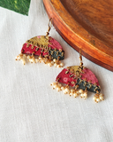 Multi-colour fabric earring