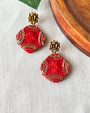 Red Fabric Earrings
