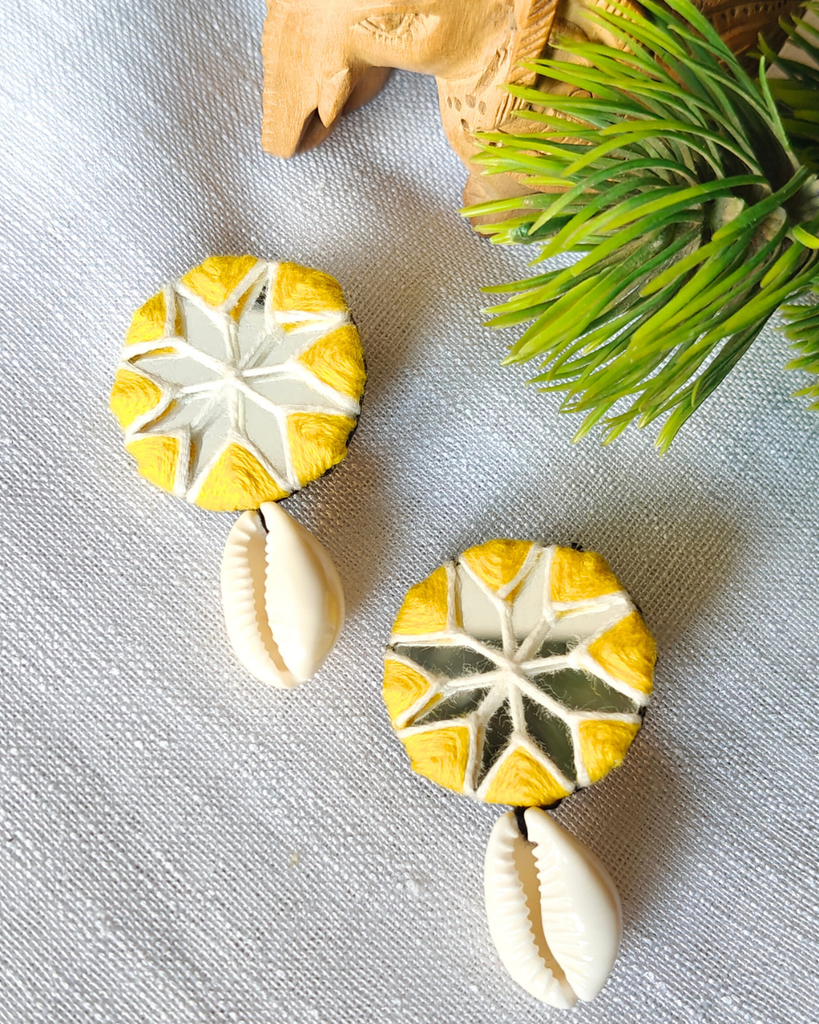 Yellow Shell Earrings