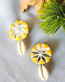 Yellow Shell Earrings