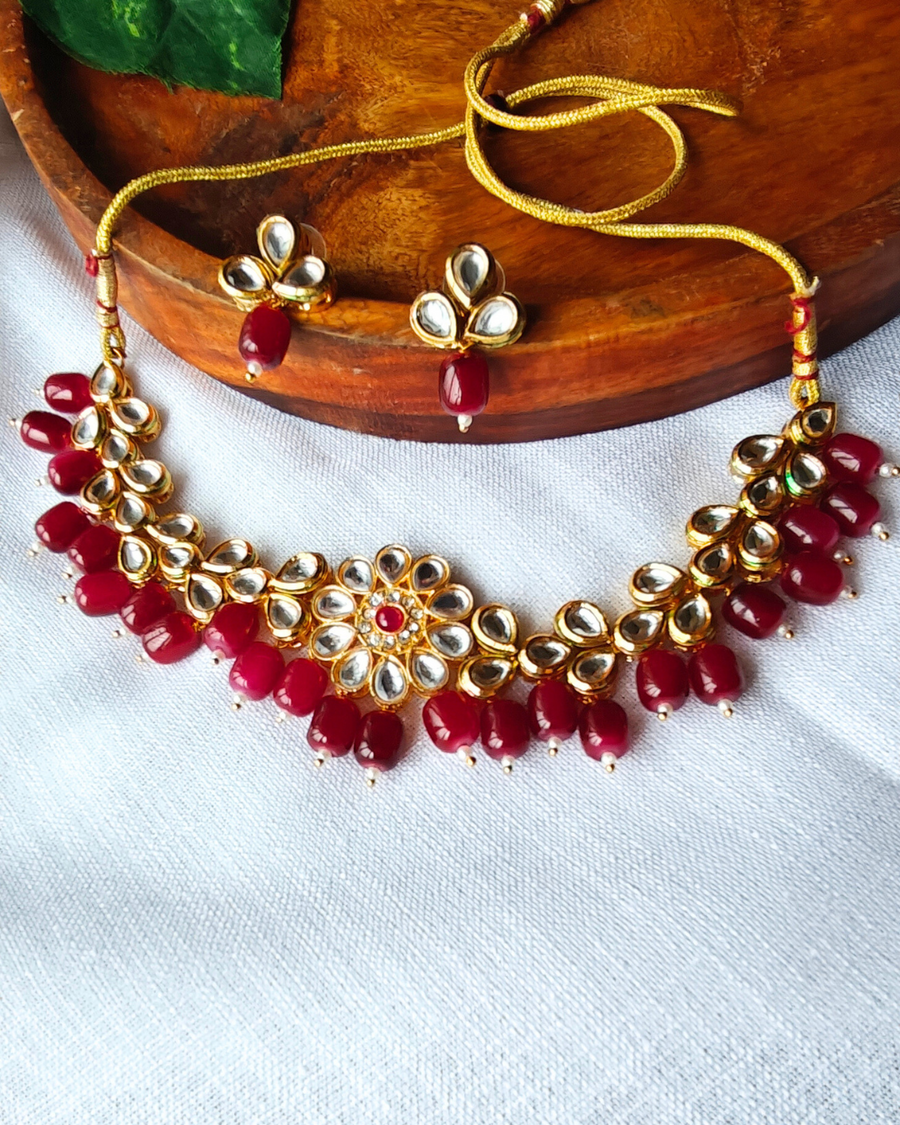 Red Kundan Necklace
